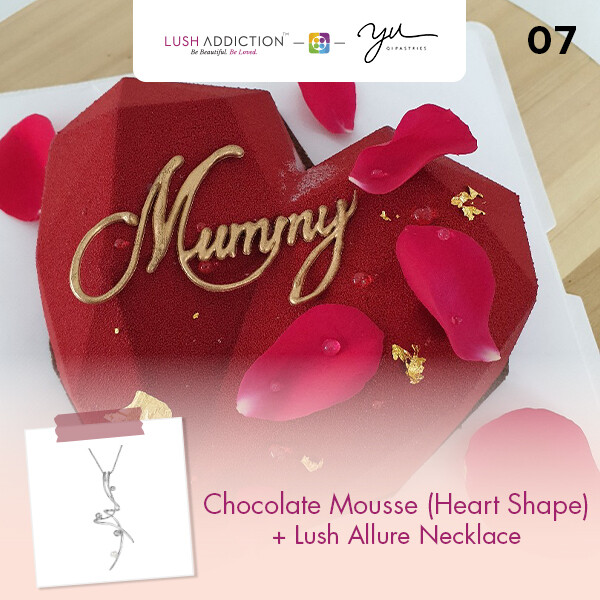 Chocolate Mousse (Heart Shape) + Lush Addiction Necklace (By: Yu.Qi Pastries  from KL)
