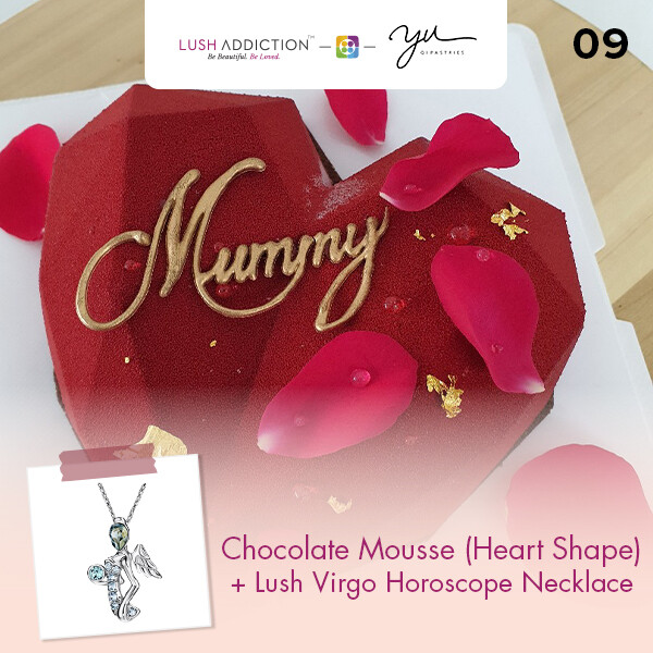 Chocolate Mousse (Heart Shape) + Lush Addiction Necklace (By: Yu.Qi Pastries  from KL)