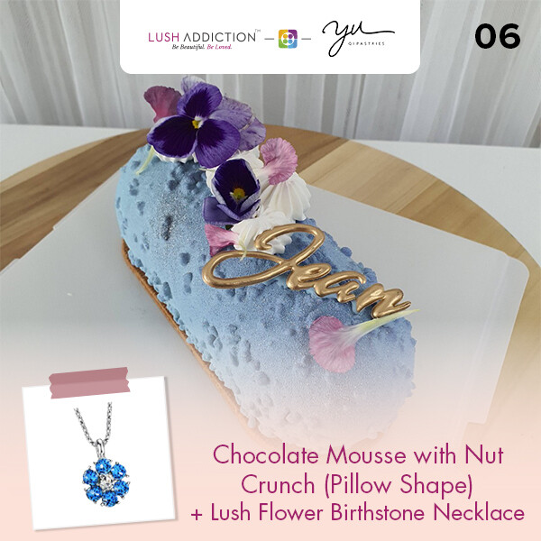 Chocolate Mousse with Nut Crunch (Pillow Shape) + Lush Addiction Necklace (By: Yu.Qi Pastries  from KL)