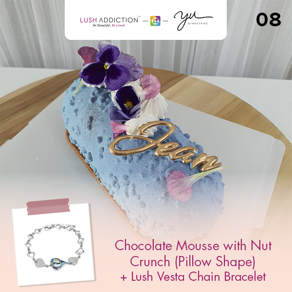 Chocolate Mousse with Nut Crunch (Pillow Shape) + Lush Addiction Necklace (By: Yu.Qi Pastries  from KL)