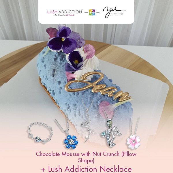 Chocolate Mousse with Nut Crunch (Pillow Shape) + Lush Addiction Necklace (By: Yu.Qi Pastries  from KL)