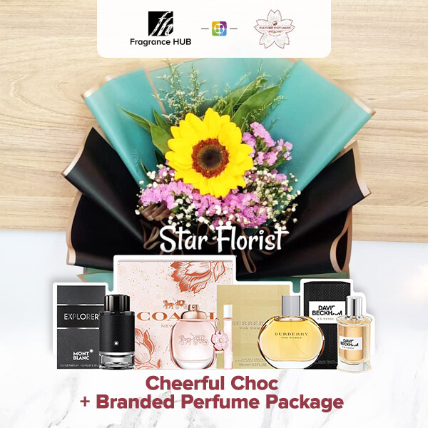Sunflower Bouquet + Fragrance Hub Branded Perfume (By: Star Florist from Puchong)