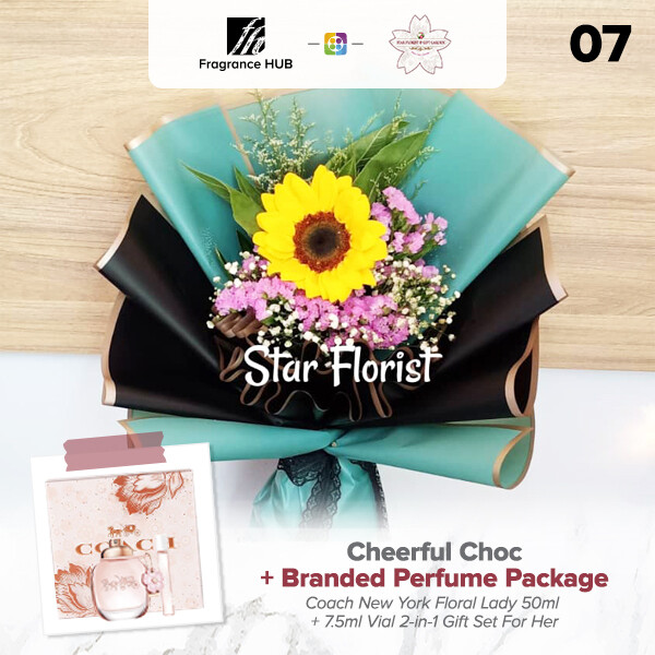 Sunflower Bouquet + Fragrance Hub Branded Perfume (By: Star Florist from Puchong)