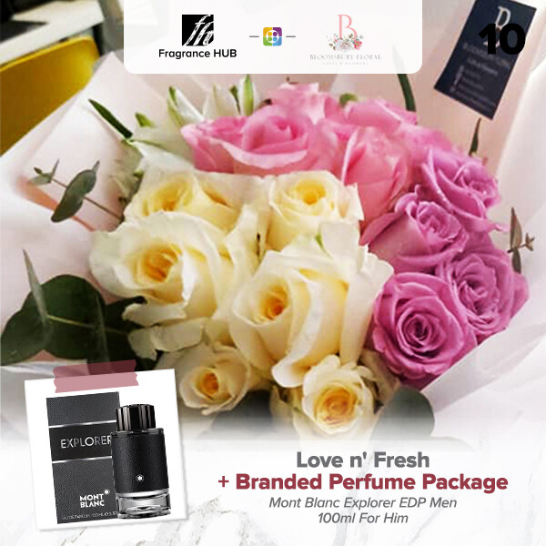 Love n’ Fresh Flower Bouquet + Fragrance Hub Branded Perfume (By: Bloomsbury from Puchong)