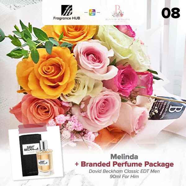 Melinda Flower Bouquet + Fragrance Hub Branded Perfume (By: Bloomsbury from Puchong)