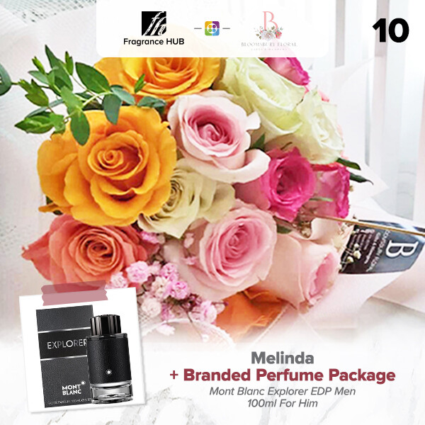 Melinda Flower Bouquet + Fragrance Hub Branded Perfume (By: Bloomsbury from Puchong)