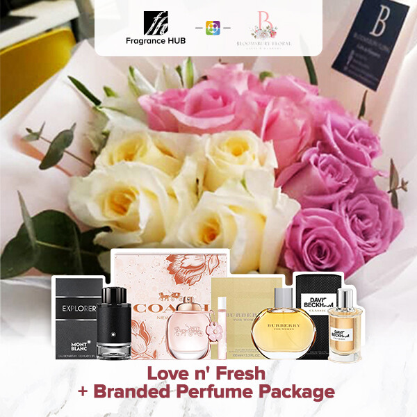 Love n’ Fresh Flower Bouquet + Fragrance Hub Branded Perfume (By: Bloomsbury from Puchong)