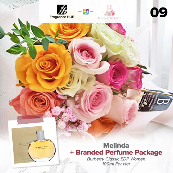 Melinda Flower Bouquet + Fragrance Hub Branded Perfume (By: Bloomsbury from Puchong)