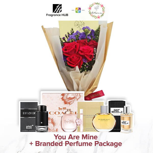 You Are Mine Bouquet + Fragrance Hub Branded Perfume (By: Flower 4 U from Petaling Jaya)