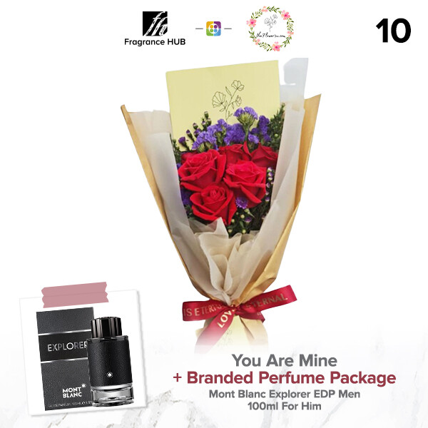 You Are Mine Bouquet + Fragrance Hub Branded Perfume (By: Flower 4 U from Petaling Jaya)