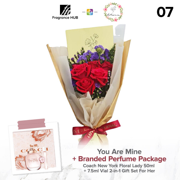 You Are Mine Bouquet + Fragrance Hub Branded Perfume (By: Flower 4 U from Petaling Jaya)