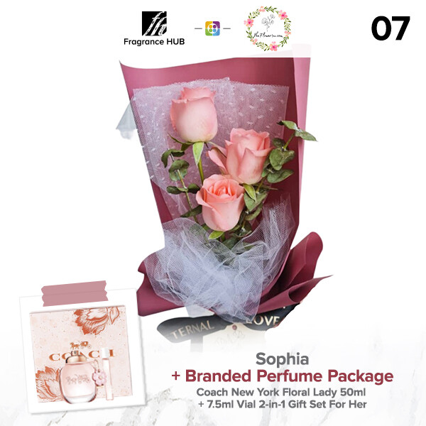 Sophia Bouquet + Fragrance Hub Branded Perfume (By: Flower 4 U from Petaling Jaya)