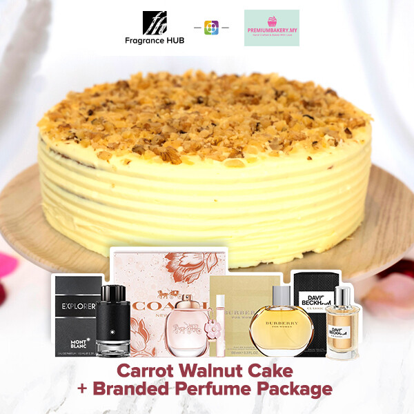 Carrot Walnut Cake + Fragrance Hub Branded Perfume (By: Premium Bakery from KL)