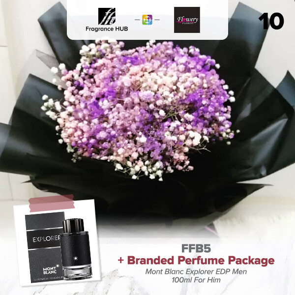 FFB5 Bouquet + Fragrance Hub Branded Perfume (By: Flowery Florist from Seri Kembangan)