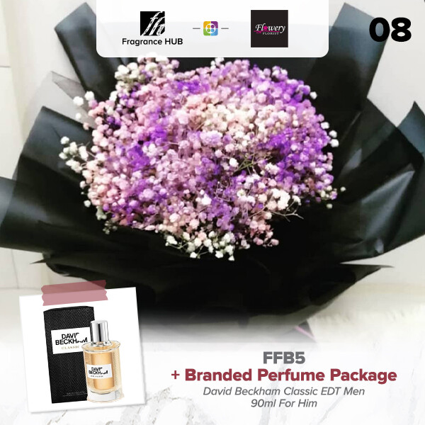 FFB5 Bouquet + Fragrance Hub Branded Perfume (By: Flowery Florist from Seri Kembangan)