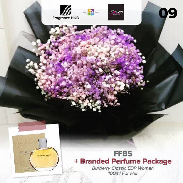 FFB5 Bouquet + Fragrance Hub Branded Perfume (By: Flowery Florist from Seri Kembangan)
