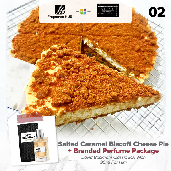 Salted Caramel Biscoff Cheese Pie + Fragrance Hub Branded Perfume (By: YII Blu Cakes &amp; Bakes from Kuala Lumpur)