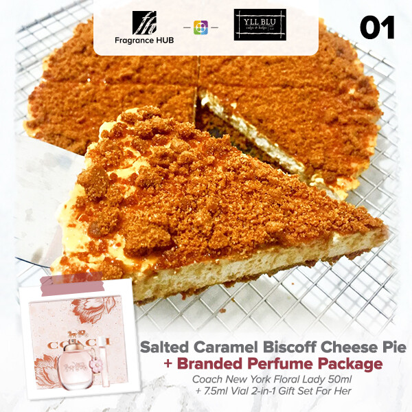 Salted Caramel Biscoff Cheese Pie + Fragrance Hub Branded Perfume (By: YII Blu Cakes &amp; Bakes from Kuala Lumpur)