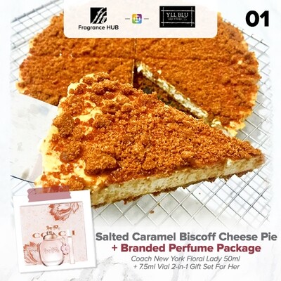 Salted Caramel Biscoff Cheese Pie + Fragrance Hub Branded Perfume (By: YII Blu Cakes &amp; Bakes from Kuala Lumpur)
