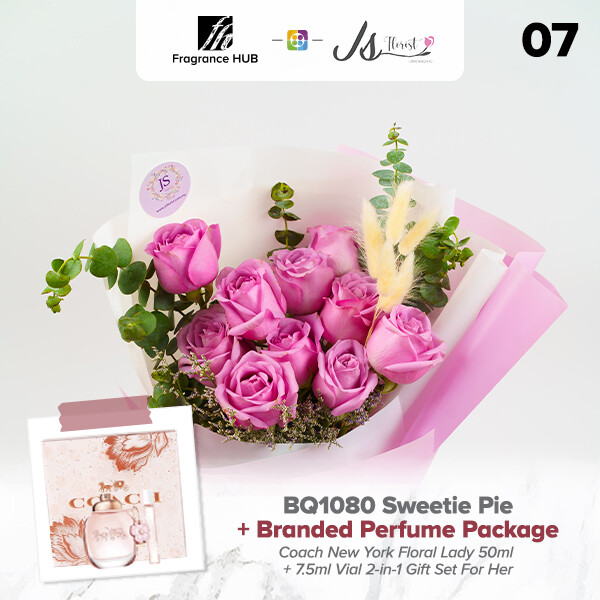 BQ1080 Sweetie Pie Flower Bouquet + Fragrance Hub Branded Perfume (By: JS Florist from Damansara)