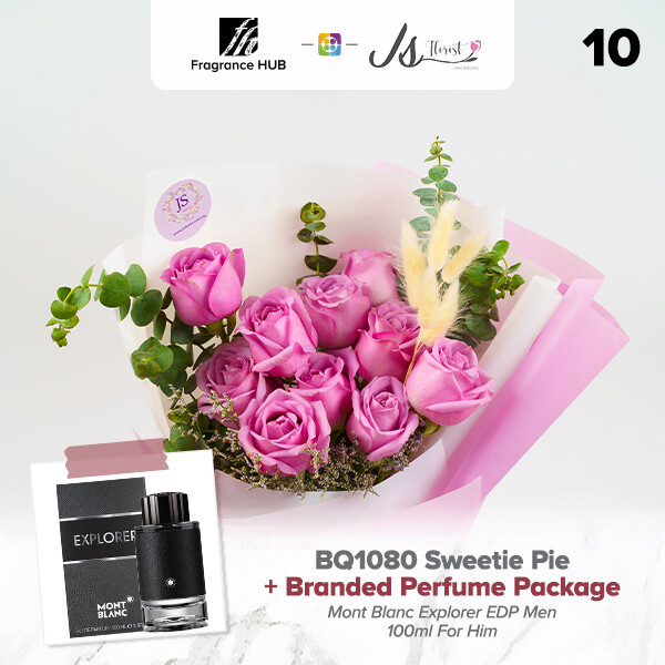 BQ1080 Sweetie Pie Flower Bouquet + Fragrance Hub Branded Perfume (By: JS Florist from Damansara)