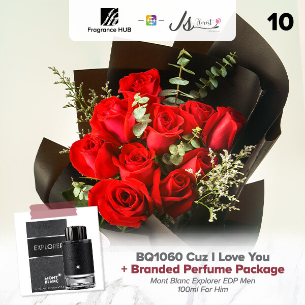 BQ1060 Cuz I Love You Flower Bouquet + Fragrance Hub Branded Perfume (By: JS Florist from Damansara)