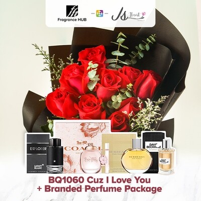 BQ1060 Cuz I Love You Flower Bouquet + Fragrance Hub Branded Perfume (By: JS Florist from Damansara)