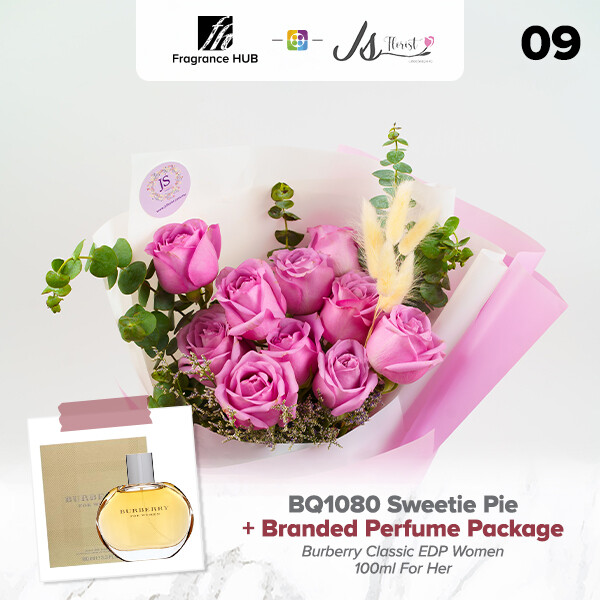 BQ1080 Sweetie Pie Flower Bouquet + Fragrance Hub Branded Perfume (By: JS Florist from Damansara)