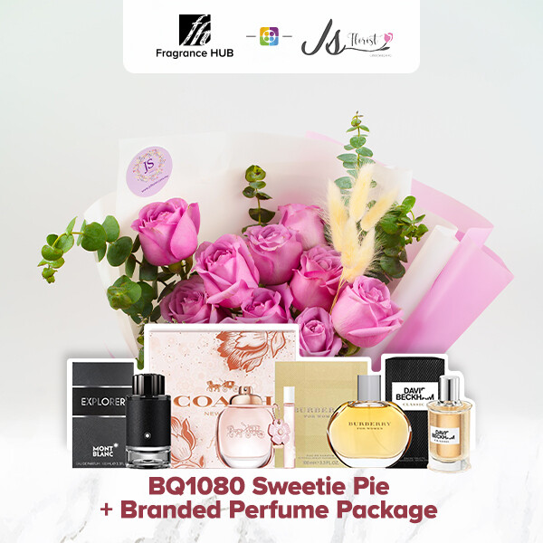 BQ1080 Sweetie Pie Flower Bouquet + Fragrance Hub Branded Perfume (By: JS Florist from Damansara)