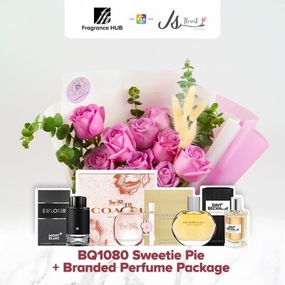 BQ1080 Sweetie Pie Flower Bouquet + Fragrance Hub Branded Perfume (By: JS Florist from Damansara)