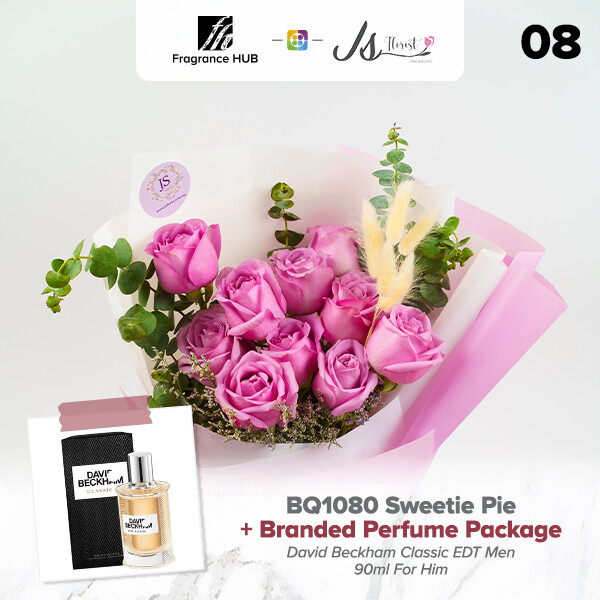 BQ1080 Sweetie Pie Flower Bouquet + Fragrance Hub Branded Perfume (By: JS Florist from Damansara)