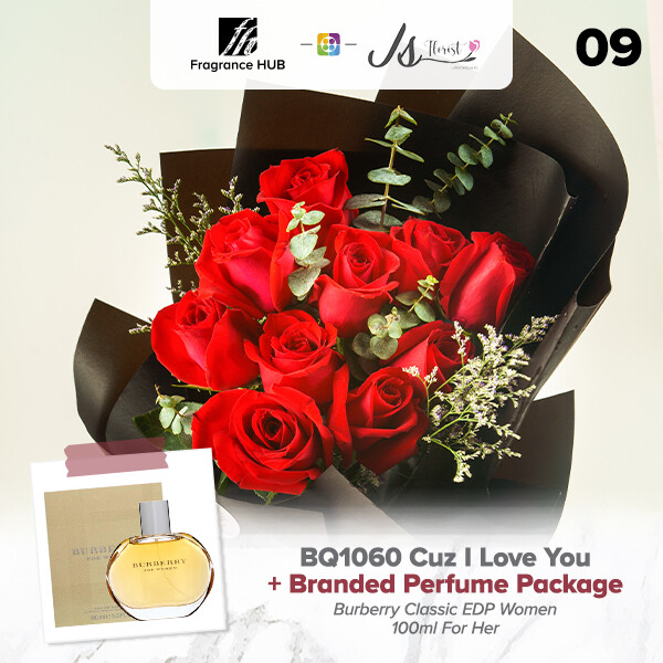 BQ1060 Cuz I Love You Flower Bouquet + Fragrance Hub Branded Perfume (By: JS Florist from Damansara)