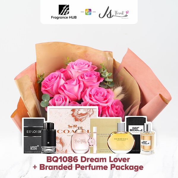 BQ1086 Dream Lover Flower Bouquet + Fragrance Hub Branded Perfume (By: JS Florist from Damansara)