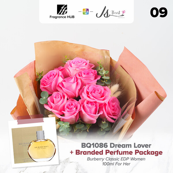 BQ1086 Dream Lover Flower Bouquet + Fragrance Hub Branded Perfume (By: JS Florist from Damansara)