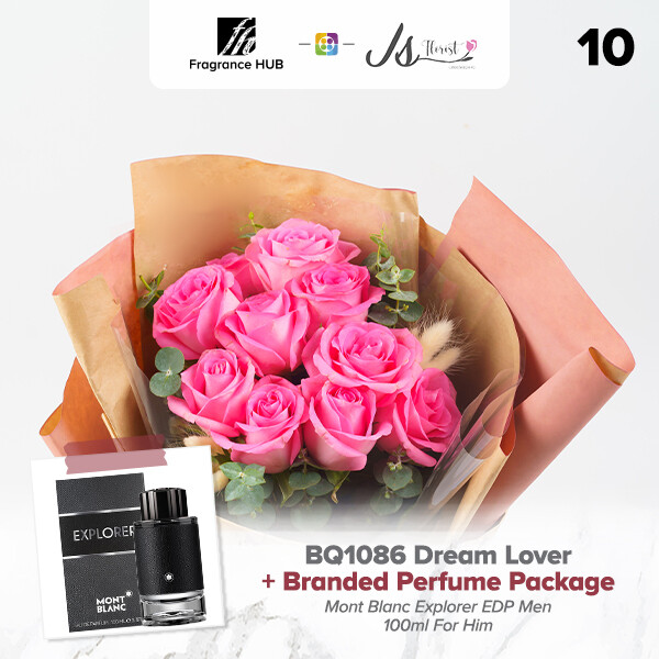 BQ1086 Dream Lover Flower Bouquet + Fragrance Hub Branded Perfume (By: JS Florist from Damansara)