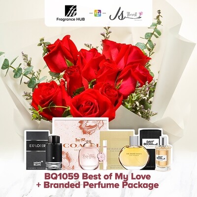 BQ1059 Best of My Love Flower Bouquet + Fragrance Hub Branded Perfume (By: JS Florist from Damansara)