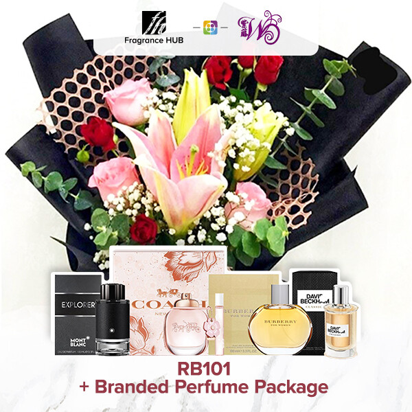 RB101 + Fragrance Hub Branded Perfume (By: Wistaria Florist from Sibu)