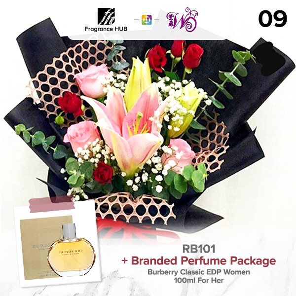 RB101 + Fragrance Hub Branded Perfume (By: Wistaria Florist from Sibu)