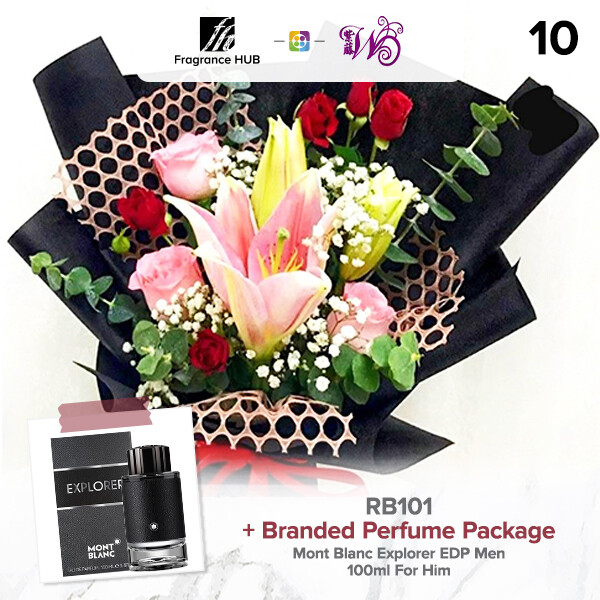 RB101 + Fragrance Hub Branded Perfume (By: Wistaria Florist from Sibu)
