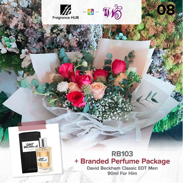 RB103 + Fragrance Hub Branded Perfume (By: Wistaria Florist from Sibu)