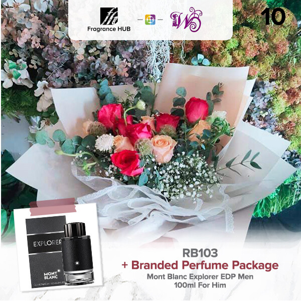 RB103 + Fragrance Hub Branded Perfume (By: Wistaria Florist from Sibu)