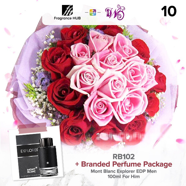 RB102 + Fragrance Hub Branded Perfume (By: Wistaria Florist from Sibu)