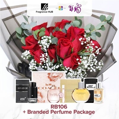 RB106 + Fragrance Hub Branded Perfume (By: Wistaria Florist from Sibu)