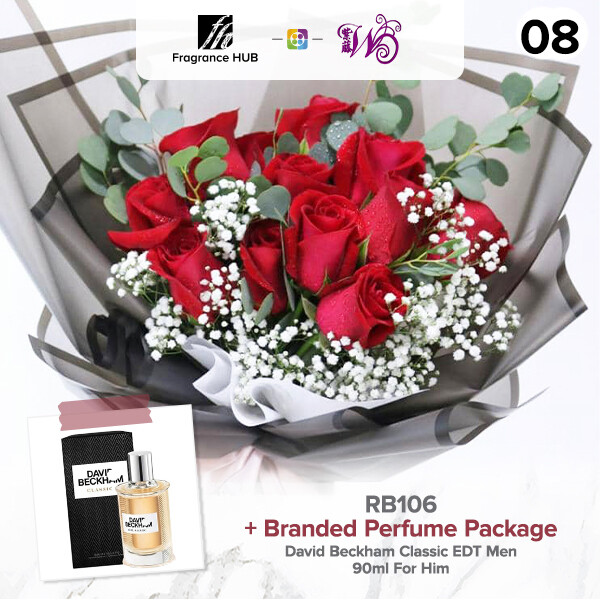 RB106 + Fragrance Hub Branded Perfume (By: Wistaria Florist from Sibu)