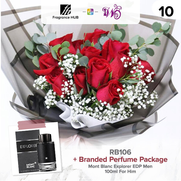 RB106 + Fragrance Hub Branded Perfume (By: Wistaria Florist from Sibu)