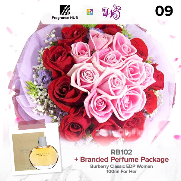 RB102 + Fragrance Hub Branded Perfume (By: Wistaria Florist from Sibu)