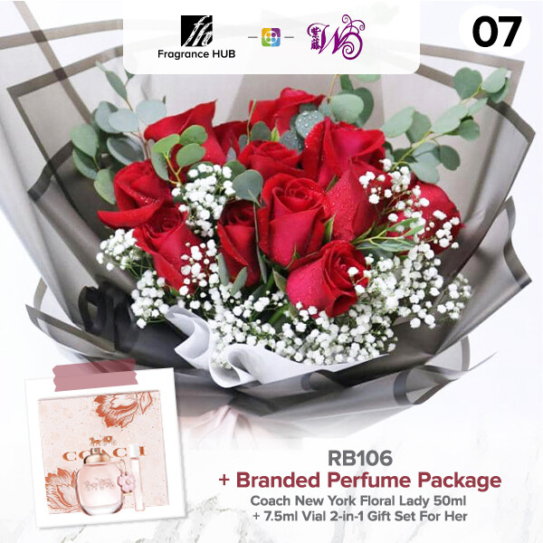 RB106 + Fragrance Hub Branded Perfume (By: Wistaria Florist from Sibu)