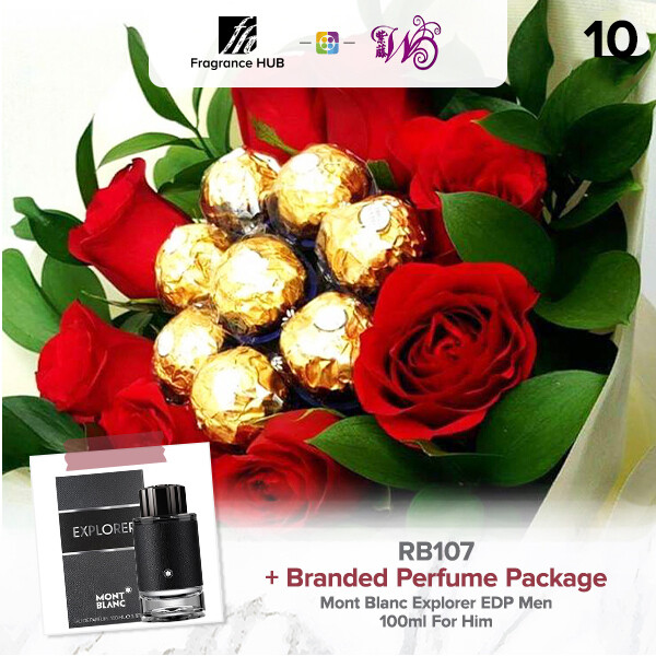 RB107 + Fragrance Hub Branded Perfume (By: Wistaria Florist from Sibu)