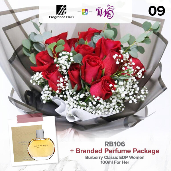 RB106 + Fragrance Hub Branded Perfume (By: Wistaria Florist from Sibu)