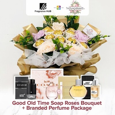 Good Old Time Soap Roses Bouquet + Fragrance Hub Branded Perfume (By: The Bunga Manies from Bintulu)